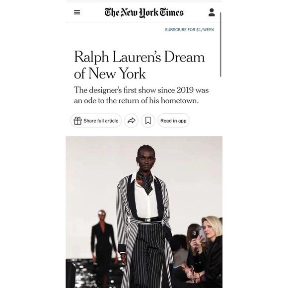 Ralph Lauren Collection Purple Label Pinstripe Wool Pants 8 Straight Leg Runway - Picture 4 of 16